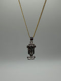 Silver Race Car Pendant Necklace
