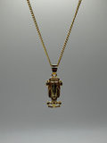 Gold Race Car Pendant Necklace